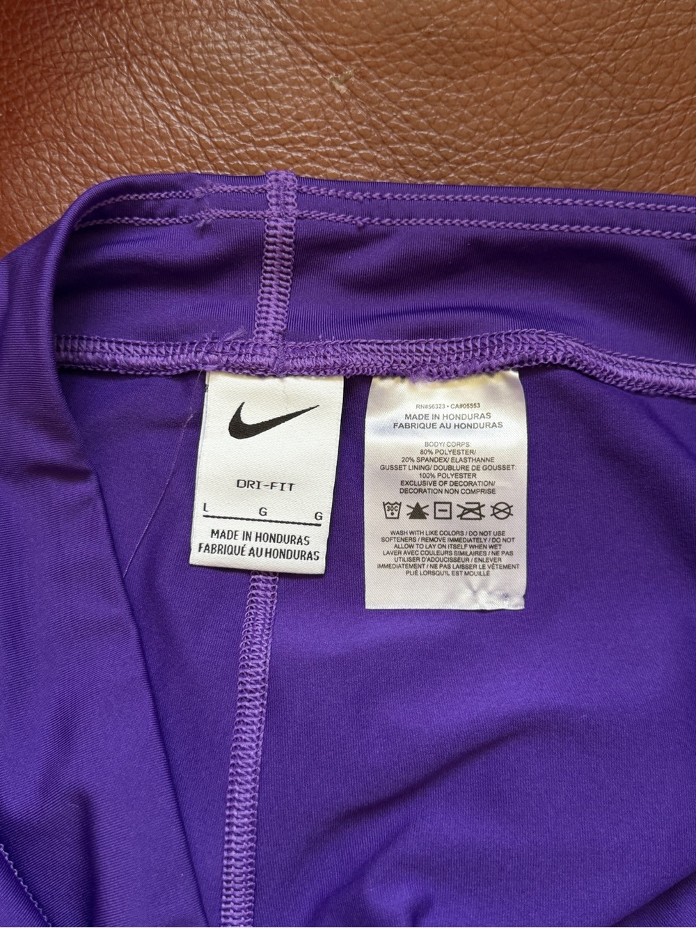 Nike Purple Athletic Shorts with White Swoosh Logo - Picture 4 of 4
